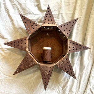 Rustic Brown Metal Western Cowboy Star Wall  Lighting Fixture 16" Sconce