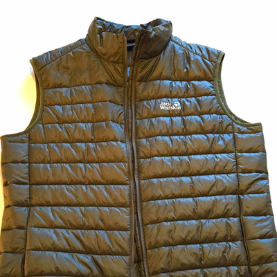 Jack Wolfskin Herren Steppweste Grün Gr. XL Microguard Ecosphere Stormlock