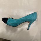 White House Black Market Samantha Womens Heels Sz7M Emerald Green Black Pump.EUC — photo 8