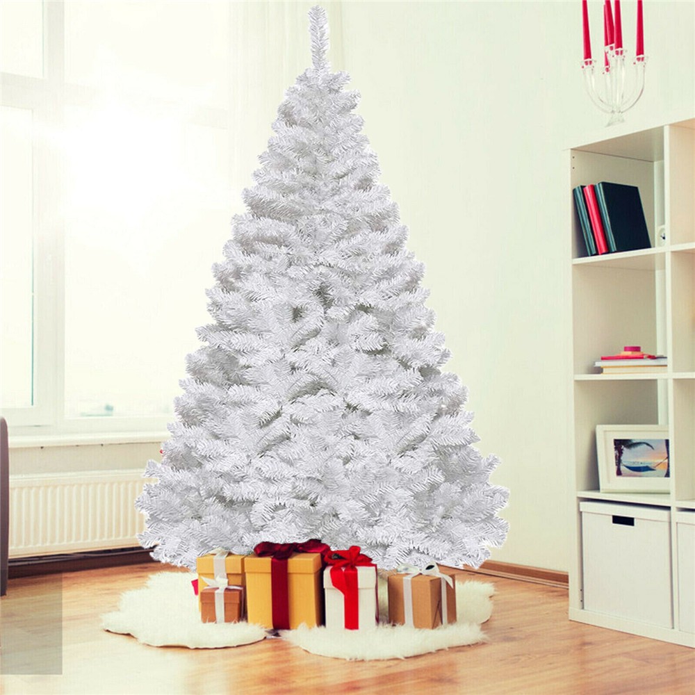 4-7Ft White PVC Artificial Christmas Tree with Stand for Indoor or Outdoor Holiday Decor