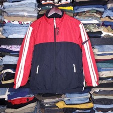 Vintage y2k Nike Jacket Youth XL 18-20 Blue Red Reversible Swoosh fleece puffer