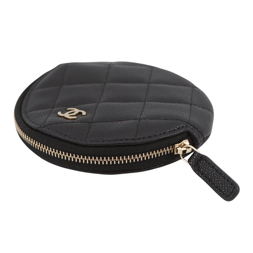 Chanel Coin Case Matelasse Coco Mark Caviar Skin AP3594 Wallet Black image 2