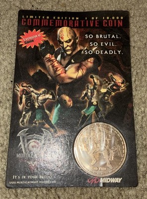 Midway - Commemorative Coin LE - Mortal Kombat  Deadly Alliance Sub Zero Rare!!!