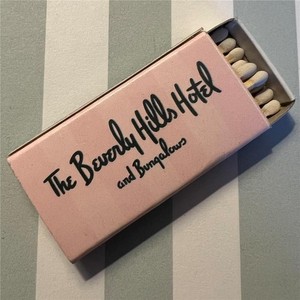 Vtg Beverly Hills Hotel Matchbox Banana Leaf Martinique Petite Pink Green Rare