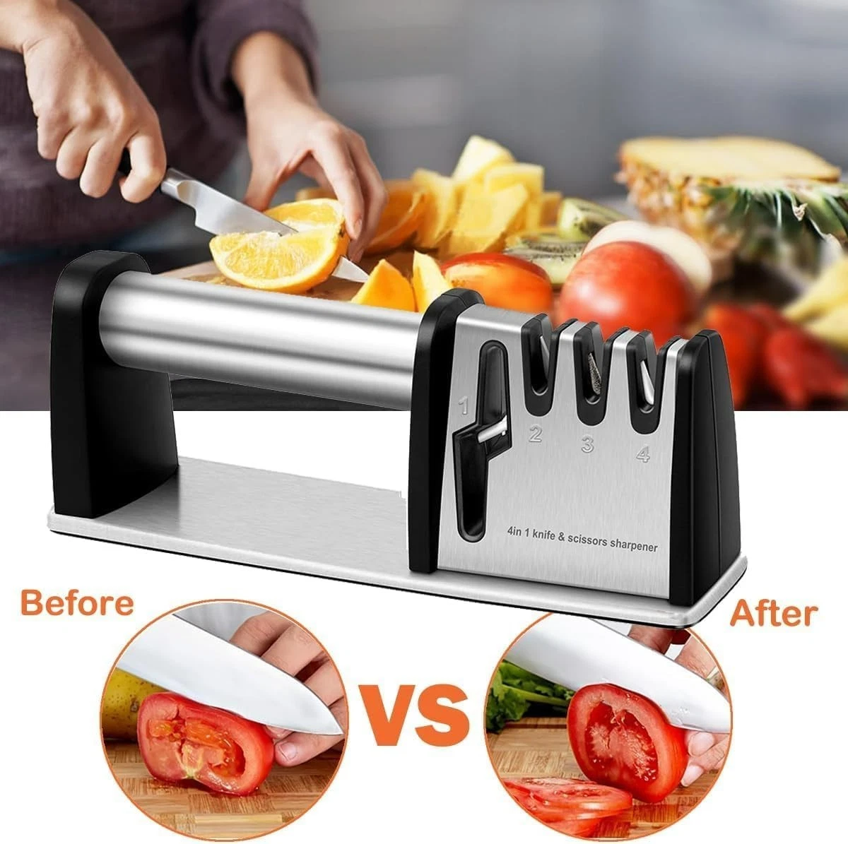 1pcs 4-in-1 Kitchen Blade And Scissor Sharpening Tool
Opens in a new window or tab