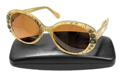 FRANCIS KLEIN JAZZ C27 Yellow Brown Pattern Women's Sunglasses FRAME ONLY!