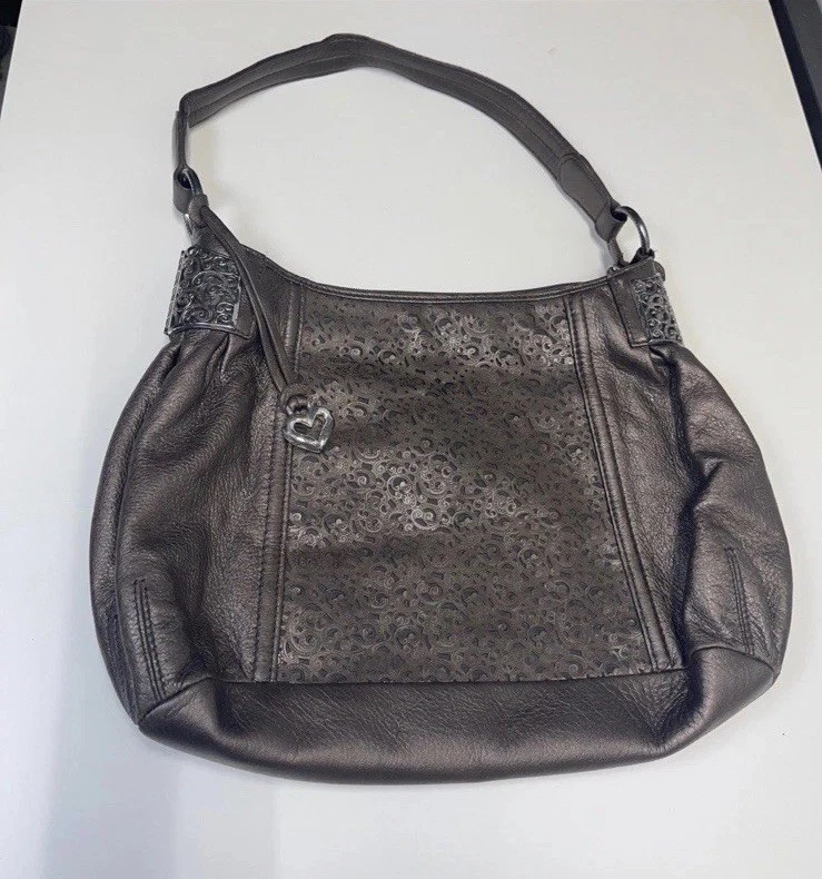 Bolso de hombro vintage auténtico Brighton Parsa de peltre liso. Foto 4 de 4