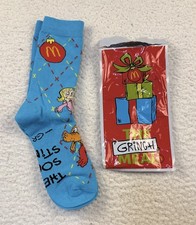 McDonald s Grinch Blue Happy Meal Socks. Brand New, Never Worn