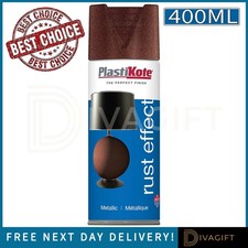 PLASTIKOTE METALLIC RUST EFFECT SPRAY PAINT 400ML FOR STONE WICKER WOOD METAL