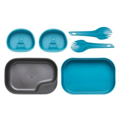 Wildo Camp-A-Box Duo Light AZURE Camping Geschirr Set 2 Personen BPA-frei