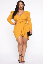 NWT Fashion Nova “Owning This Moment Mini Dress" Mustard Size 2X