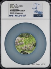 2025 Cook Islands 5oz Silver Bucket List - Machu Picchu Ngc Pf70 First Release