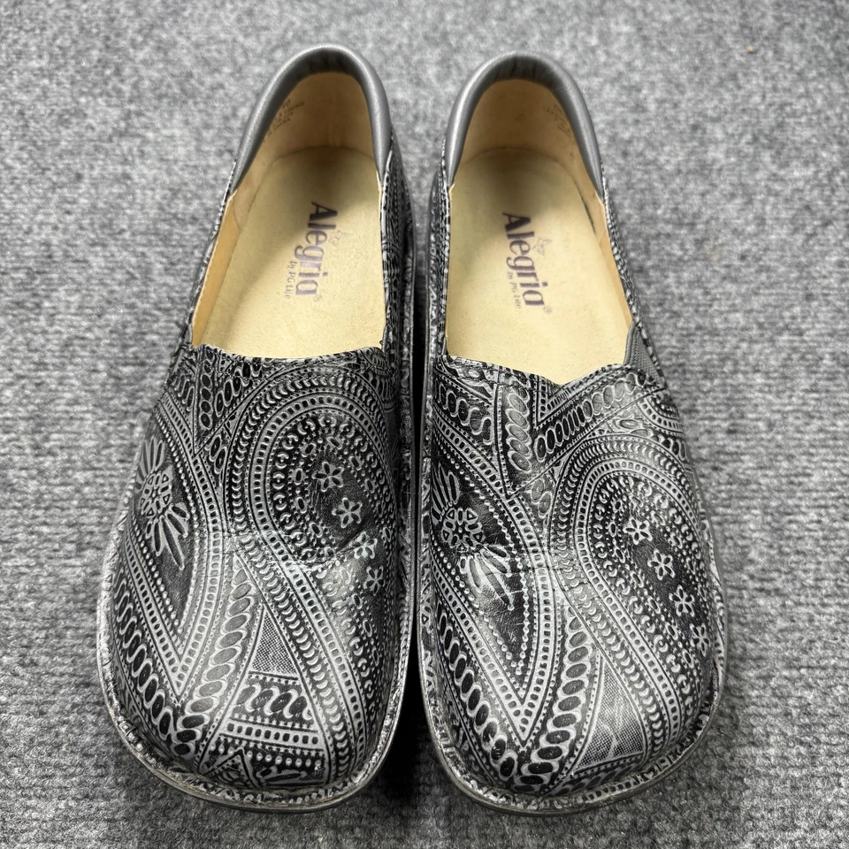 Zuecos de enfermería Alegria Debra zapatos para mujer talla 9,5 negros grises cachemira sin cordones Foto 2 de 4