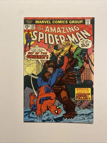 The Amazing Spider-Man #139 (Marvel Comics 1974) 1st Grizzly MVS Intact FN/VF