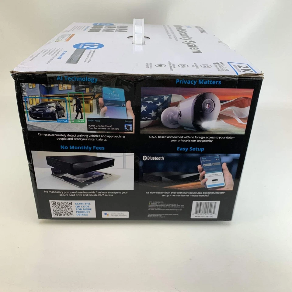 New Night Owl 2-Way Audio 12 Channel DVR Security System 8 cameras WM-FTD281-8L - Image 4 of 4