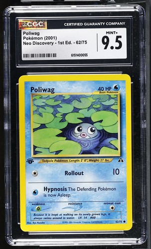 Poliwag (1st Edition) graded CGC 9.5 for sale on eBay