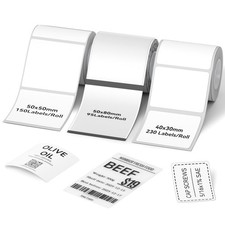 NIIMBOT 3 Rolls Labels, 40x30mm White/ 50x80mm Clear/ 50x50mm White, Compatib...