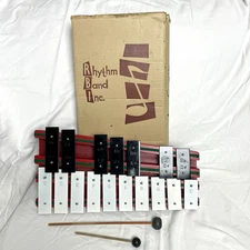 Vintage Student Glockenspiel Xylophone Rhythm Band Inc Japan With Mallets