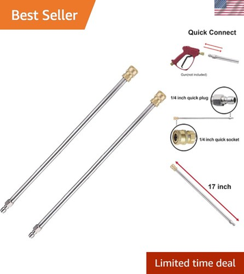 #ad Lightweight 17 Inch Stainless Steel Extension Wands for Power Washers 2 PCS $20.99