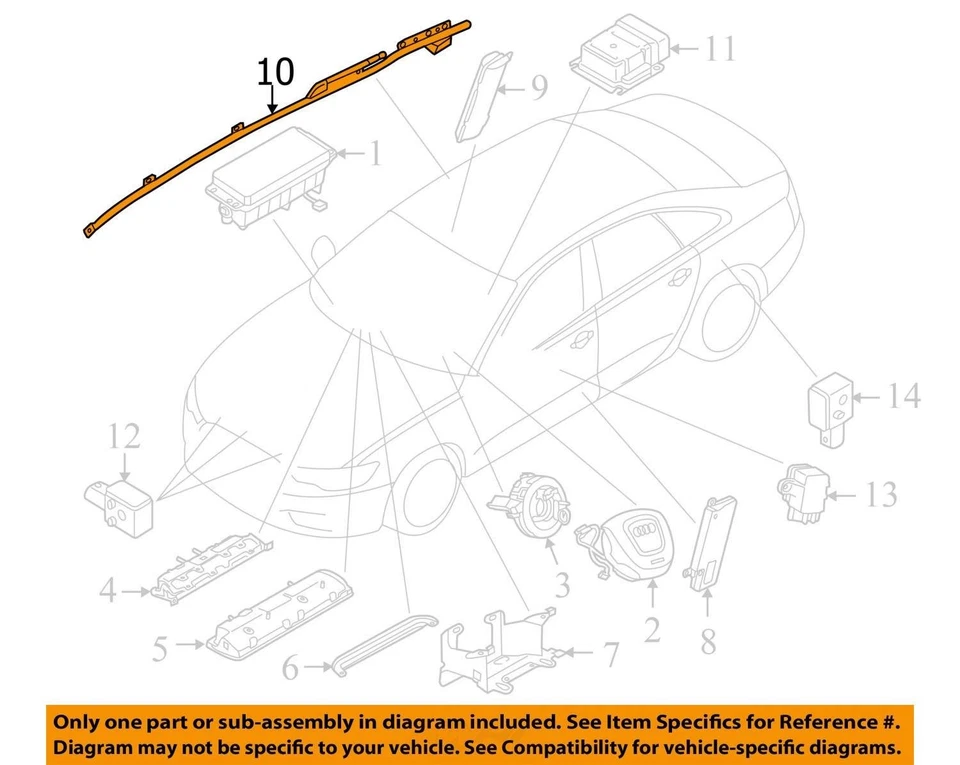 Airbag cortina techo conductor Audi A7 Quattro LH 2012-2015 FABRICANTE DE EQUIPOS ORIGINALES Foto 4 de 4