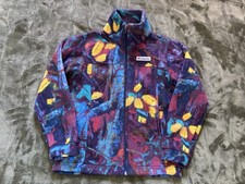 Columbia Sportswear Fleece Jacket Youth Kids Small Multicolor Tie Dye Tree Camo