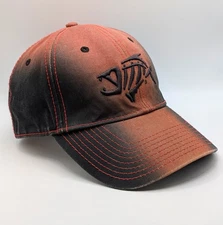 Vintage G Loomis Orange & Black Fade Fear No Fish Cap Hat Strap Back The Game 