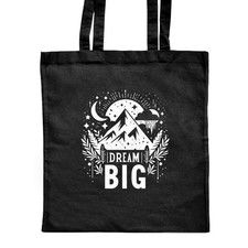 'Dream Big' Classic Black Tote Shopper Bag (ZB00022452)