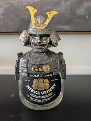 Nikka Whisky Gold & Gold Samurai Armor Decanter Bottle Japan Vintage Empty