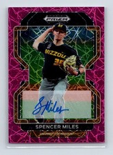 2022 Panini Prizm Draft Picks Spencer Miles #PDP136 Pink Velocity Prizm Auto