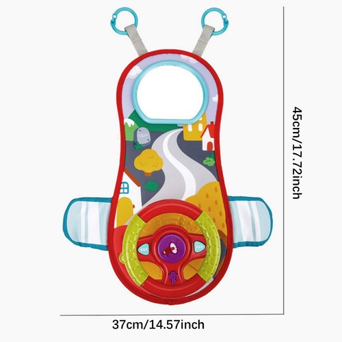 Steering Wheel Toy with Mirror Educational for Toddlers Infants 6-12 Months - Picture 2 of 3