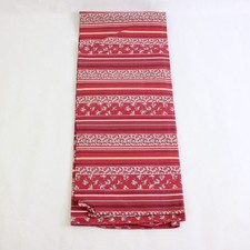 1 Piece Woven Quilting Cotton Polyester Fabric 45" W x 2 Yds Red Floral Stripe