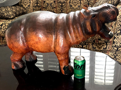 Huge Realistic Leather Hippopotamus Needs a Forever home!! (So Cute)