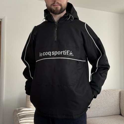 Mens Le Coq Sportif Anorak Jacket 1/ Zip Black Medium - Picture 2 of 8