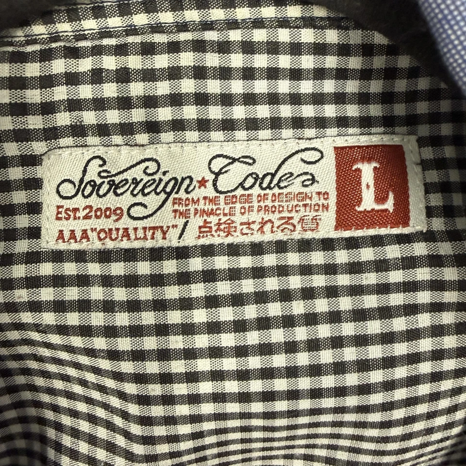 Sovereign Code Shirt Mens Large Blue Champion Short Sleeve Button Front Casual - Image 4 of 4