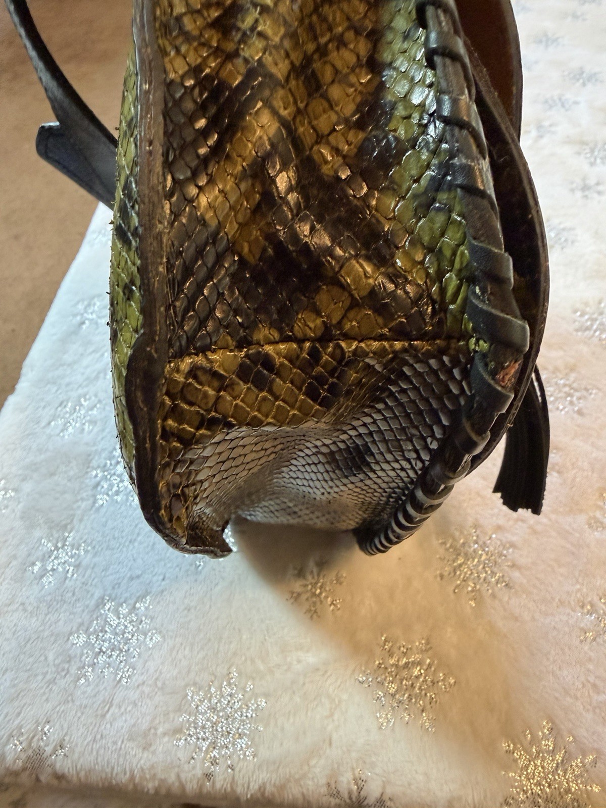 Patricia Nash Python Embossed Leather Crossbody B… - image 7