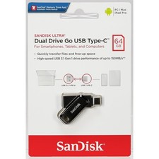 Clé USB OTG SanDisk Ultra Dual Drive Go 64 Go USB Type C SDDDC3-064G-G46