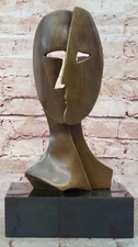 Art Deco Modern Art Faces by Picasso Bronze Sculpture Marble Base Figurine Deal