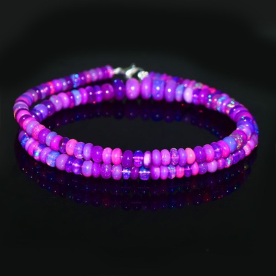 #ad 100% Natural Opal Beads Smooth Rondelle Purple Opal Fire Opal Gfi For Dad 6584 $63.55