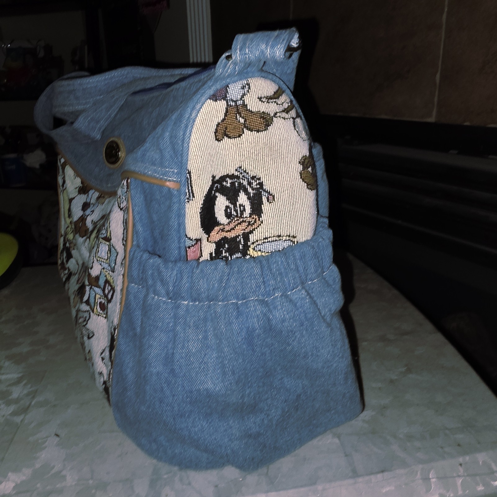 LOONEY TUNES 1996 Vtg Lovables Baby Boom Tapestry Diaper Bag Daffy Tweety Taz