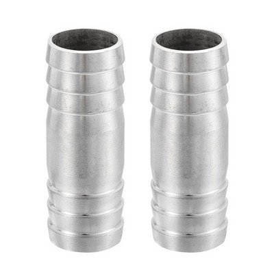 2Pcs 22x60mm Hose Barb Equal Pipe Fitting 304 Stainless Steel Pipe Adapter
