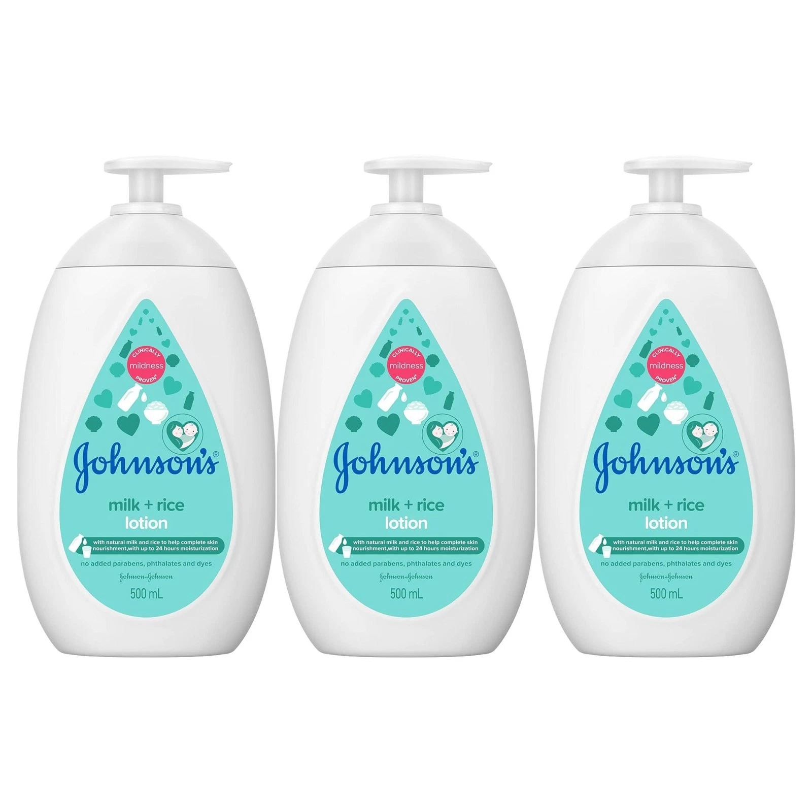 Johnson's Milk + Rice Baby Lotion, 16.9oz. (500ml) (Pack of 3)
Opens in a new window or tab