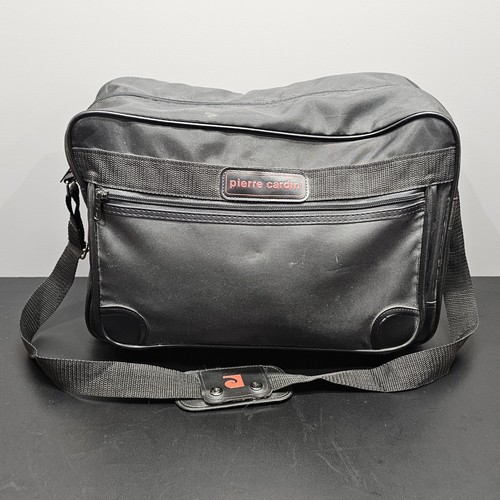 Pierre Cardin Black 16" Nylon Overnight Bag Soft Case Adjustable Strap Men