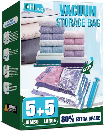 10 Jumbo Vacuum Storage Bags, Space Saver for Clothes, Comforters, Bedding - Picture 43 of 143