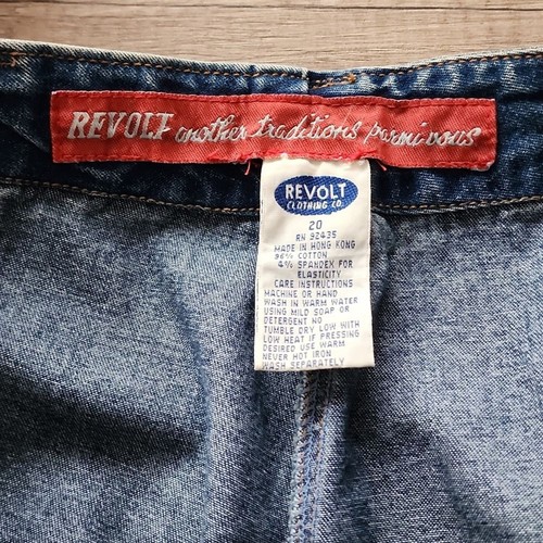 Vintage Revolt Damenjeans hoher Bund weites Bein blau Größe 20 - Bild 3 von 6
