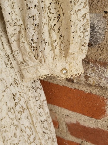 Gay Gibson 50s Ivory Lace Party Dress Size 0-2 - Picture 8 of 11