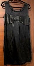 Dolce & Gabbana Dress Ribbon Sleeveless Women Size 36 Silk Black
