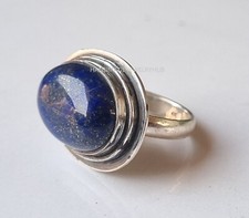 Blue Lapis Lazuli Gemstone 925 Sterling Silver Handmade Gift For Her Ring PG2546