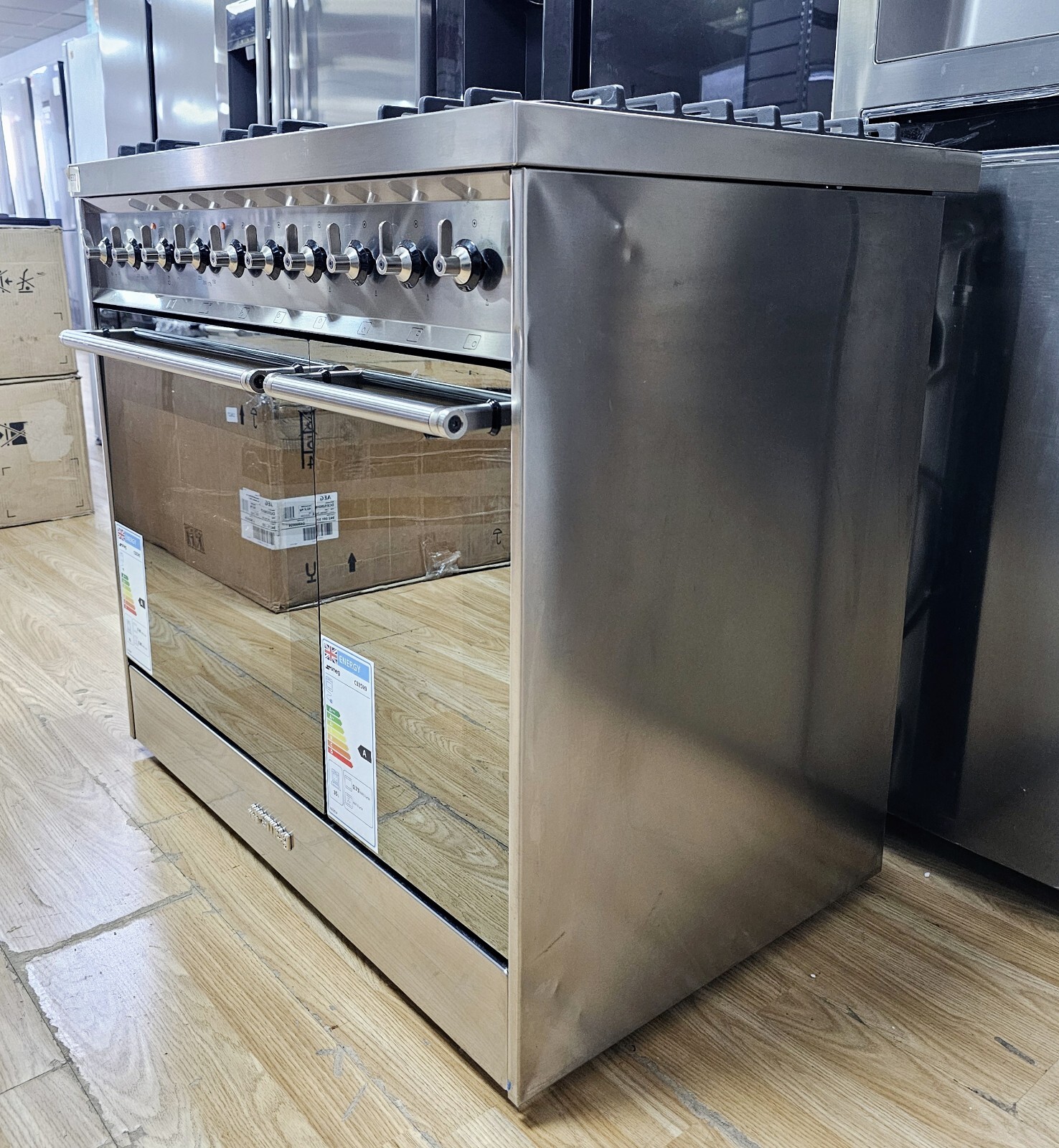 SMEG C92DX9 90 cm Dual Fuel Range Cooker Stainless Steel eBay