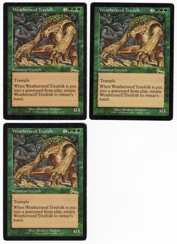 Weatherseed Treefolk x3 3x 1999 Urza's Legacy RESERVED LIST Creature MTG LP AZ5