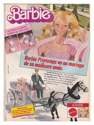 1982 DOCUMENT(ref Cim 1588) PUB POUPéE BARBIE VA AU MARIAGE